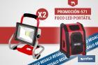 Pack de 2 focos LED portátiles de batería + altavoz Bluetooth de regalo | Iluminación eficiente y duradera - Cofan